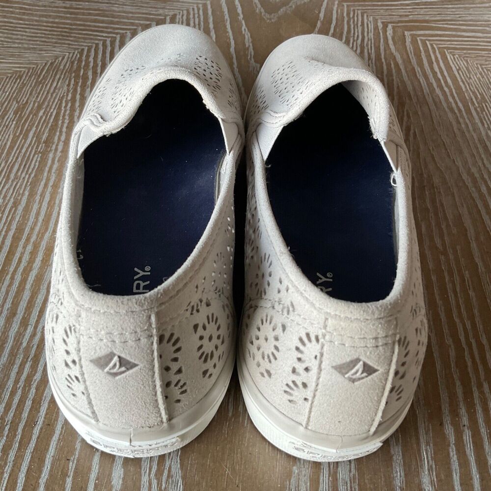 Sperry Seaside Perforated Gray Slip-on Sneaker Womens 9M EUC - Picture 9 of 15